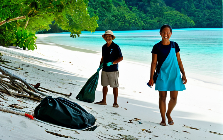 팔라우 관광산업과 경제 - Traditional Palauan Village Experience**

"A group of tourists visiting a traditional Palauan villag...