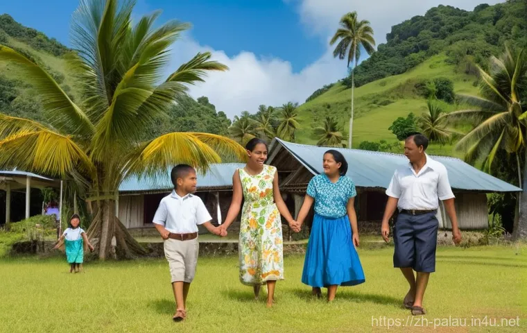 팔라우의 종교 및 신앙 생활 - Prompt 1: Palauan Sunday Service & Family Reunion**