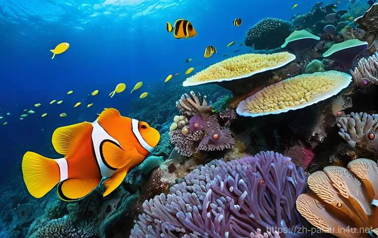 팔라우의 숨겨진 명소 - **"Forgotten Coral Wonderland: A Palau Secret Garden"**
    A hyperrealistic, vibrant underwater sce...