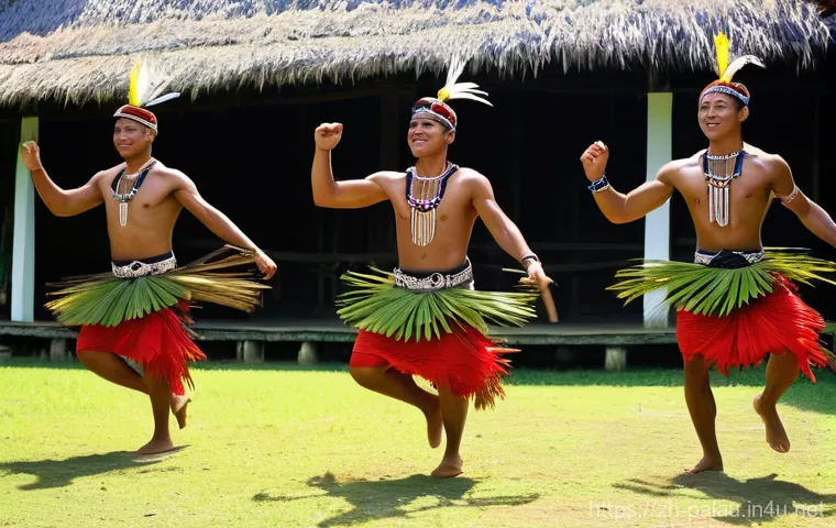 팔라우 전통 춤과 음악 - Vibrant Palauan Festival Dance**

A dynamic and celebratory scene depicting a Palauan traditional da...