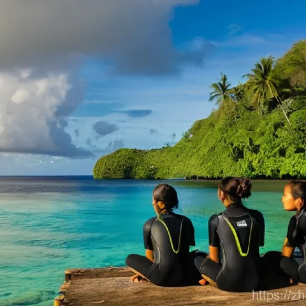 팔라우와 미크로네시아 문화 비교 - **Vibrant Palau Meets Serene Micronesia: A Cultural Tapestry**
"A split image or a dual-focus sc...