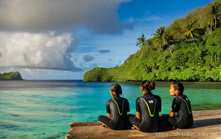 팔라우와 미크로네시아 문화 비교 - **Vibrant Palau Meets Serene Micronesia: A Cultural Tapestry**
    "A split image or a dual-focus sc...