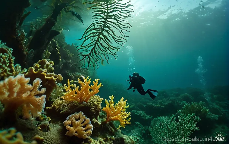 팔라우에서 스쿠버다이빙하기 좋은 계절 - **"Golden Season" Manta Ray Encounter**
    A breathtaking underwater scene in Palau during the dry ...